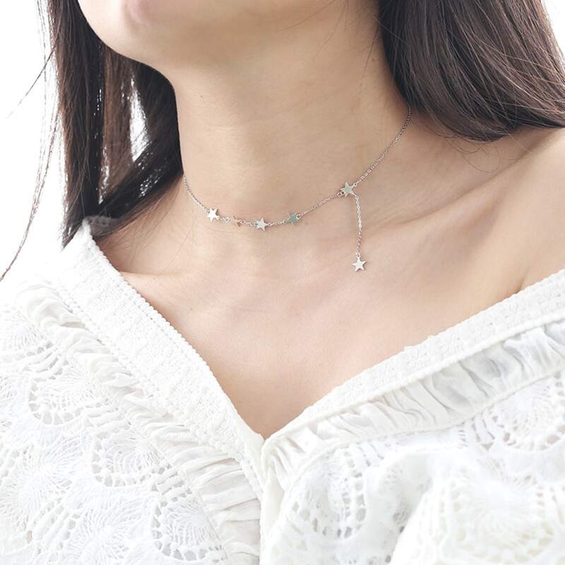 

Star Chain Choker, Silver