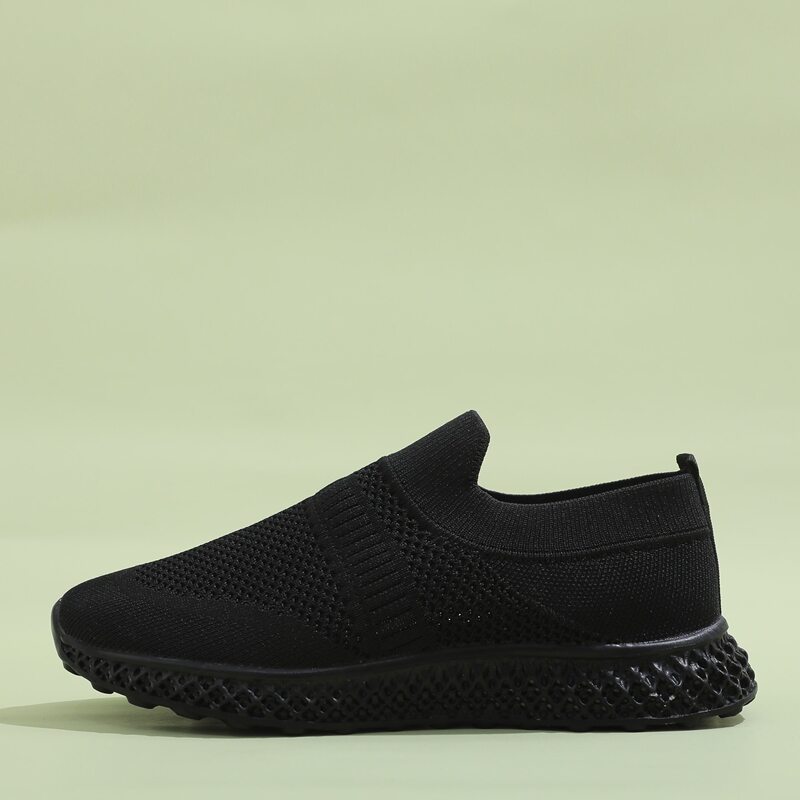 

Minimalist Knit Slip On Sneakers, Black