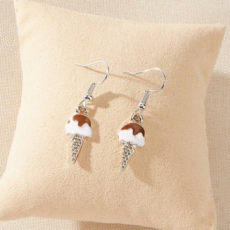 

Ice Cream Drop Earrings, Silver