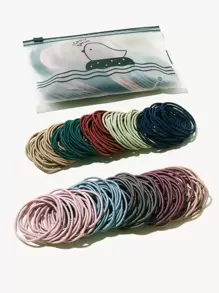 200pcs Teen Girls Simple Hair Tie - Multicolor - View 2