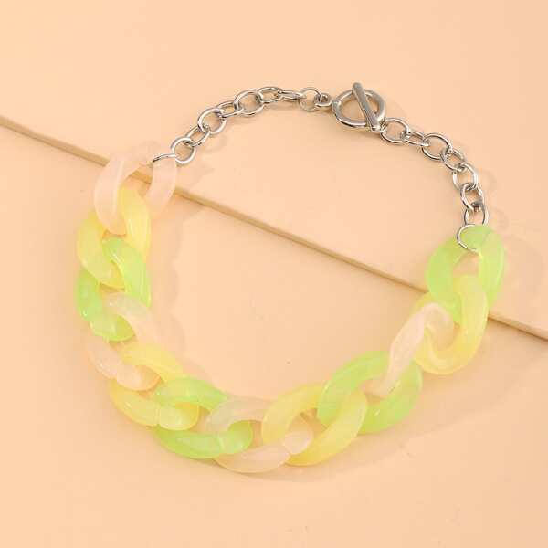

Girls Colorful Chain Necklace, Multicolor