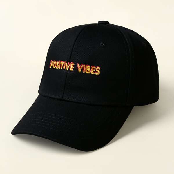 

Men Letter Embroidered Baseball Cap, Black