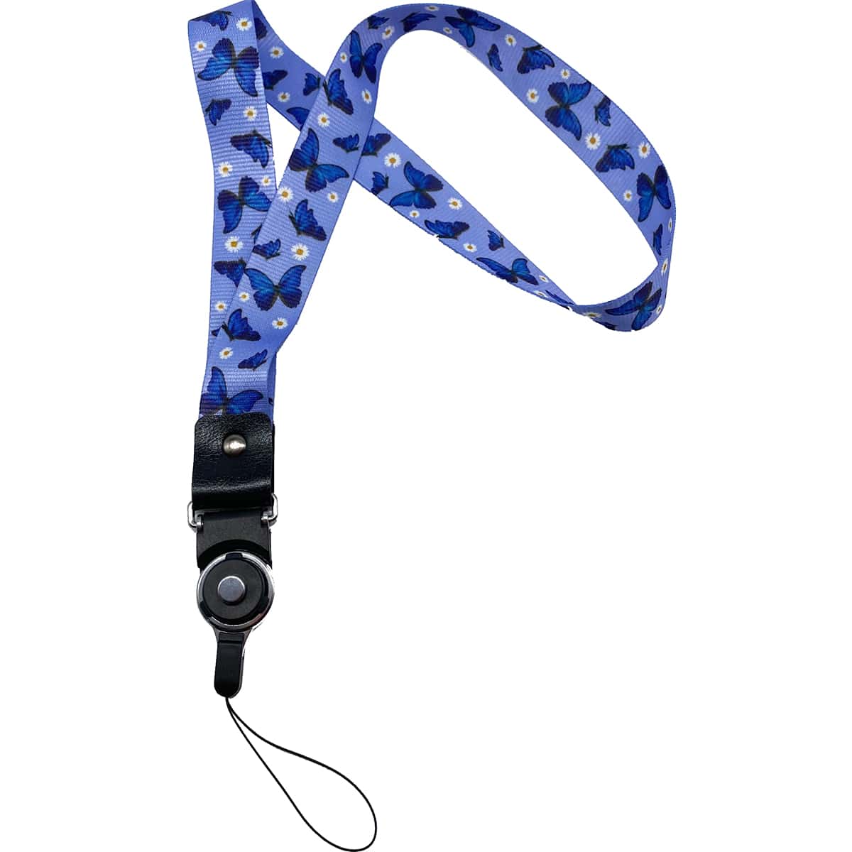 

Butterfly & Daisy Phone Lanyard, Blue
