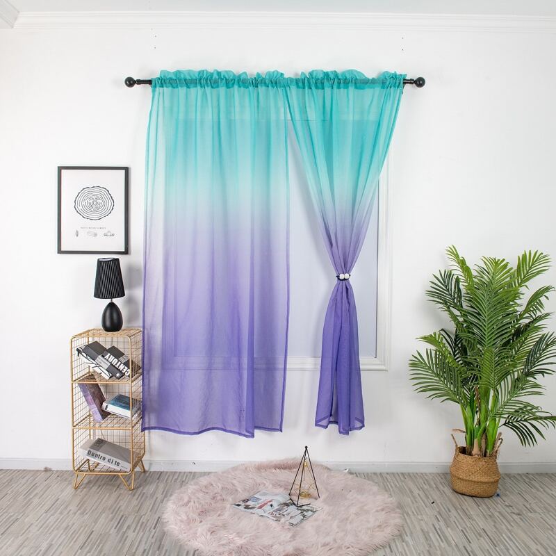 

1pc Gradient Color Curtain, Multicolor