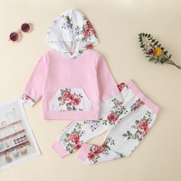 

Baby Girl Floral Print Hoodie & Pants, Multicolor