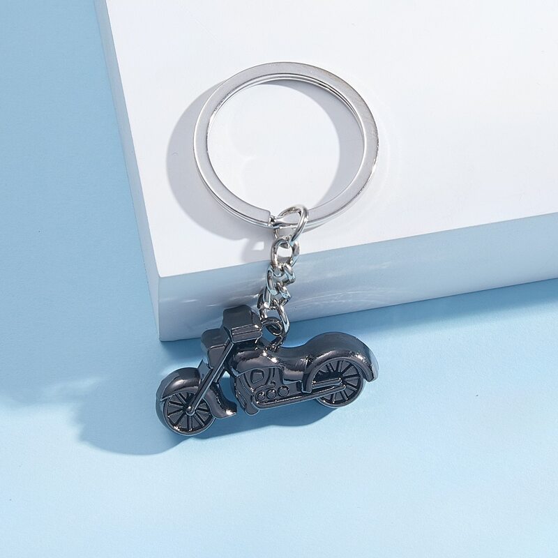 

Guys Motorcycle Charm Keychain, Black