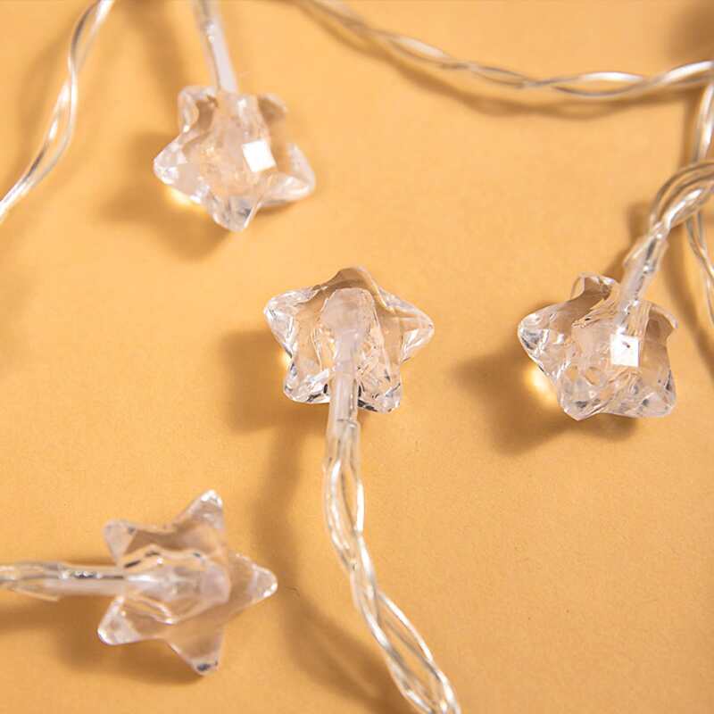 

1pc String Light With 10pcs Star Bulb, White