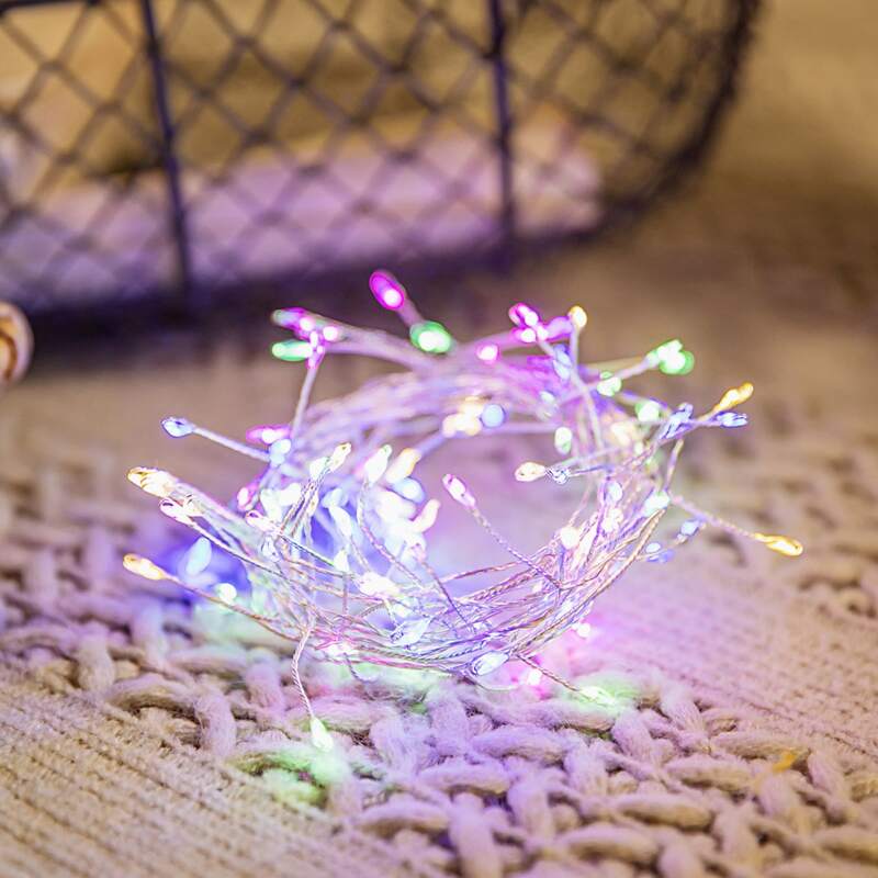 

1pc 3m Copper Wire String Light, Multicolor