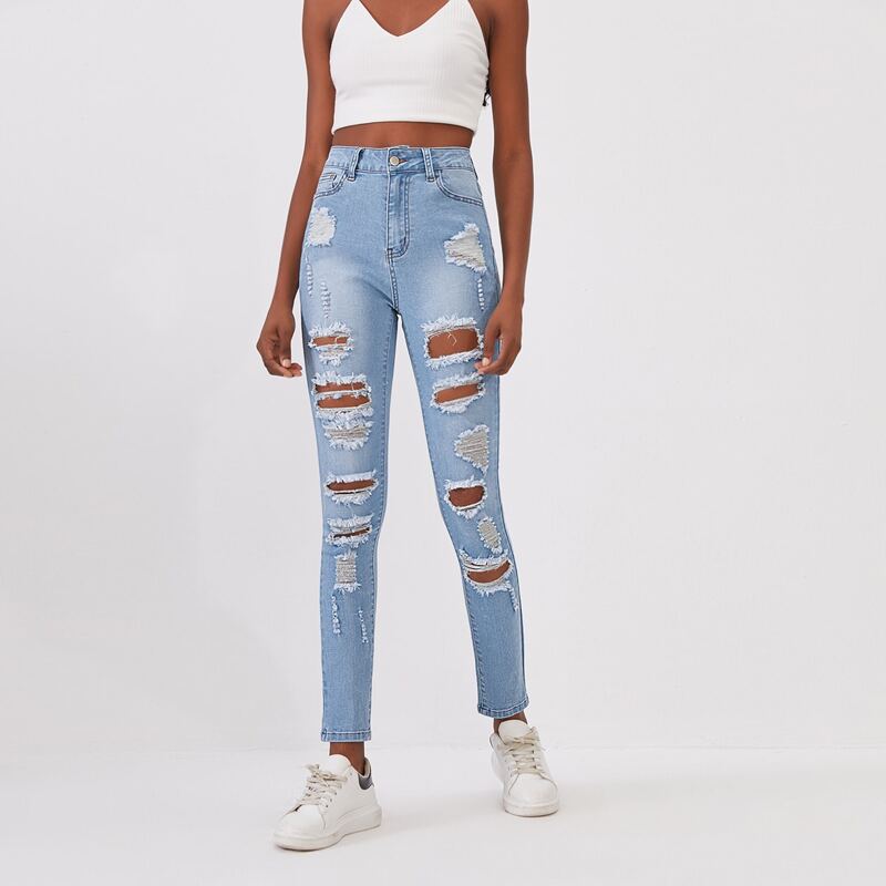 

Ripped Detail Light Wash Jeans