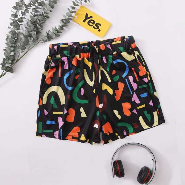 

Plus All Over Print Sleep Shorts, Black