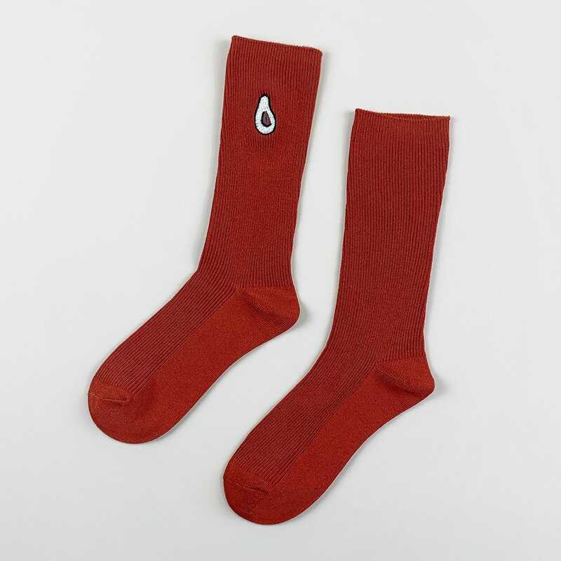 

Guys Avocado Embroidered Socks, Red