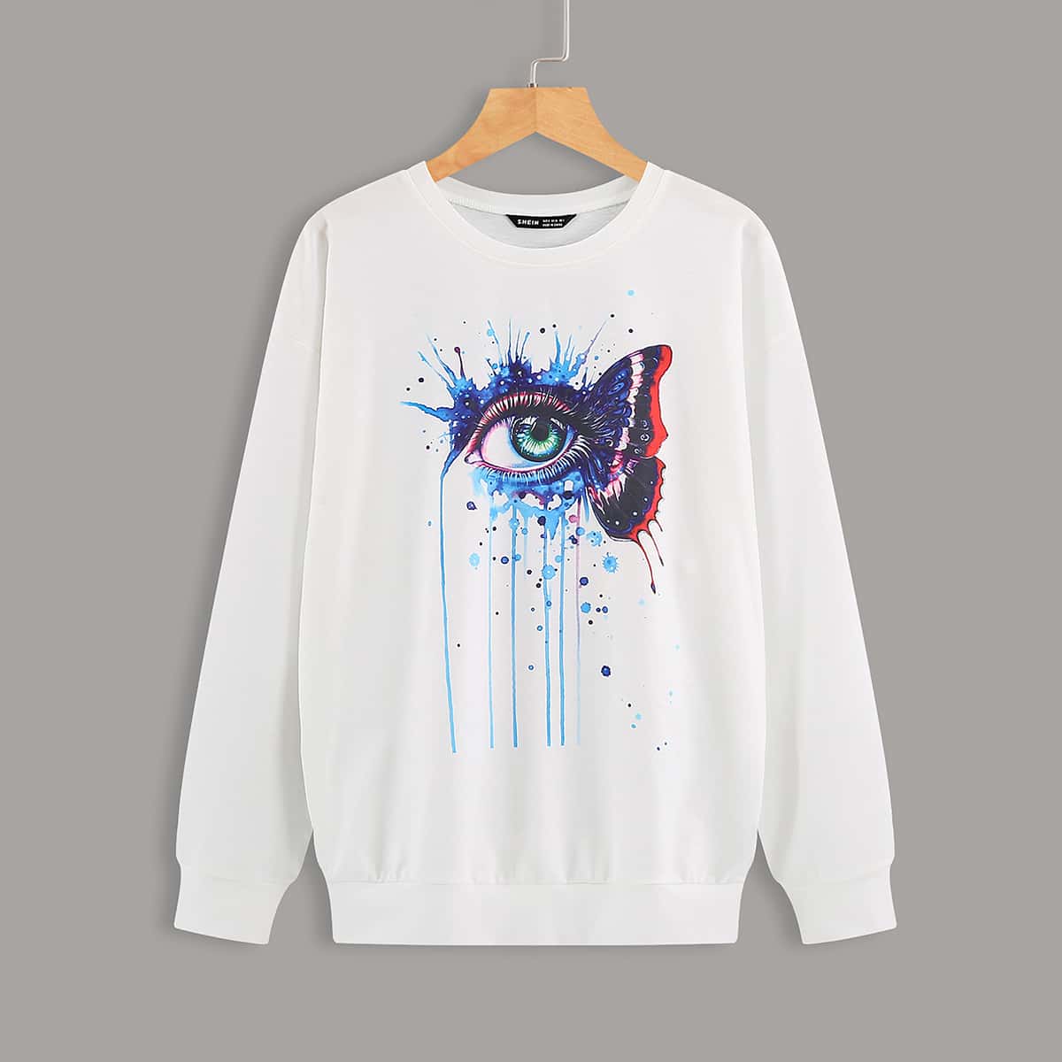 

Drip And Eye Print Sweatshirt, White