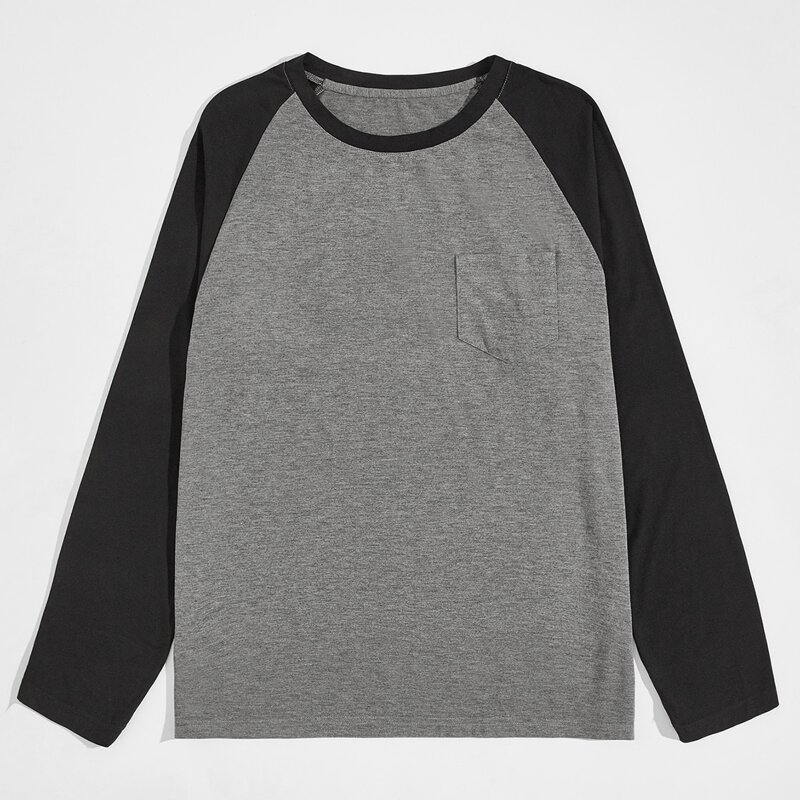 

Men Pocket Front Baseball Tee, Dark grey