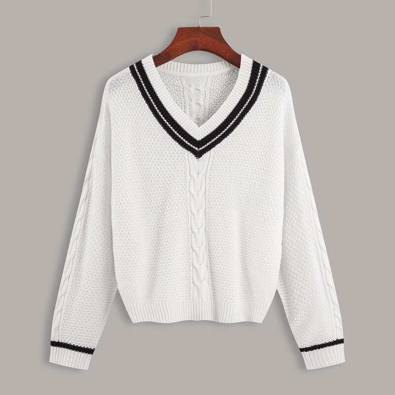 

Cable Knit Cricket Sweater, White