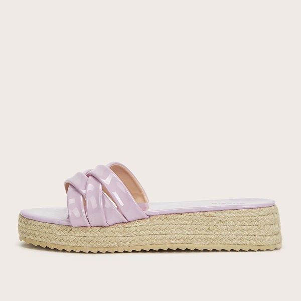 

Cross Strap Espadrille Slide Sandals, Mauve purple