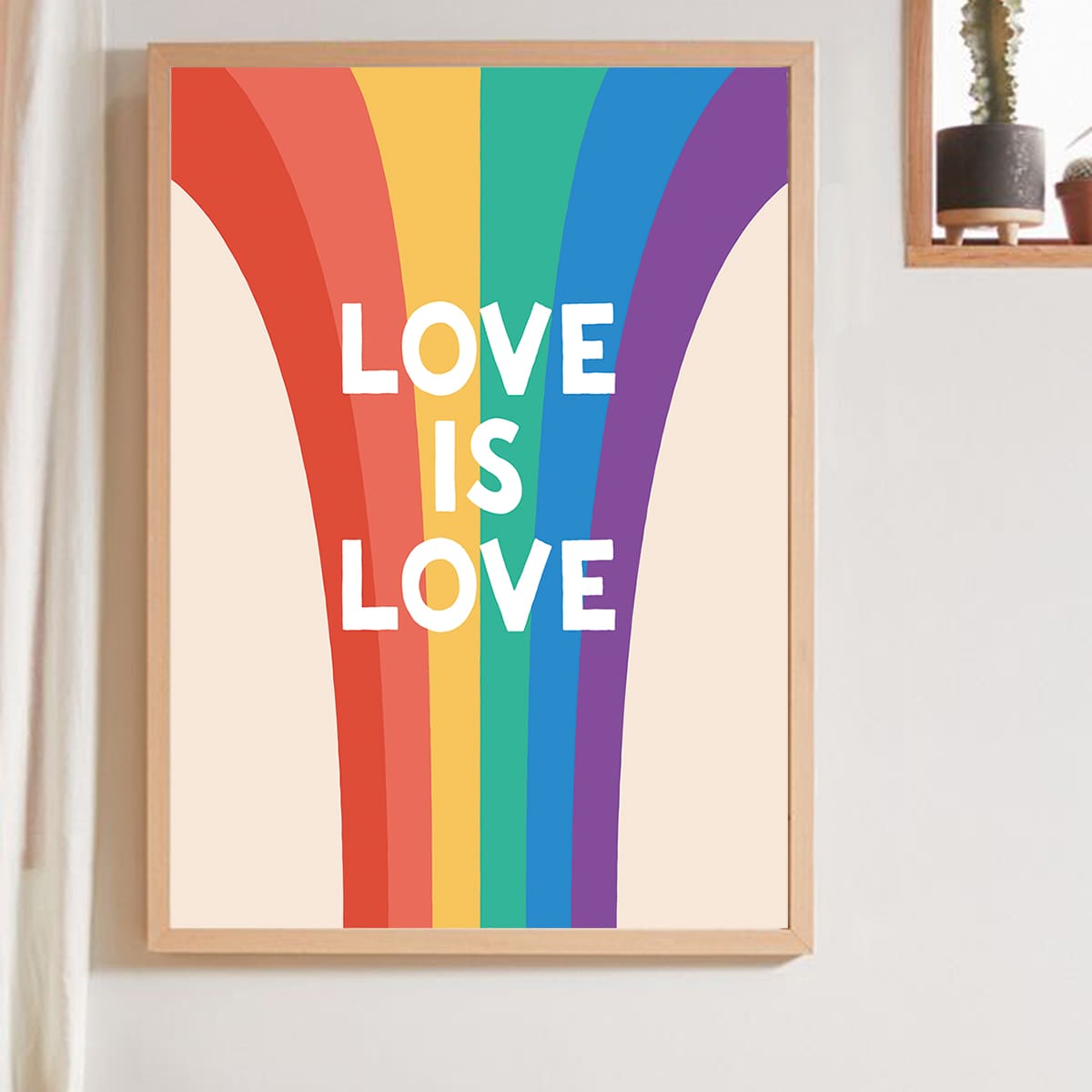 

Rainbow Print Wall Painting Without Frame, Multicolor
