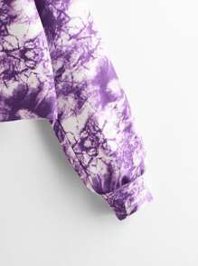 Muchica Drop Shoulder Tie Dye Pullover - Purple - View 3