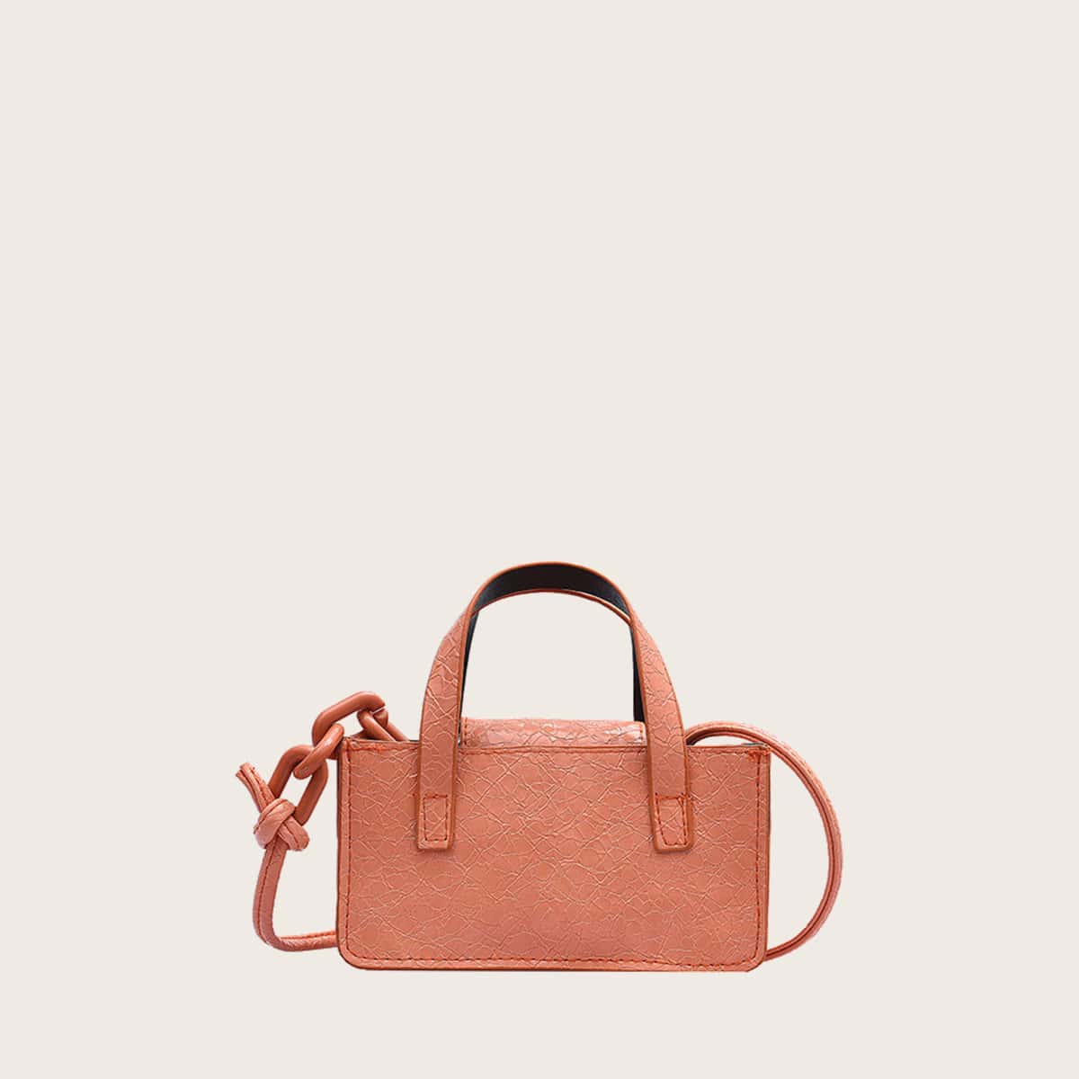 

Croc Embossed Satchel Bag, Orange
