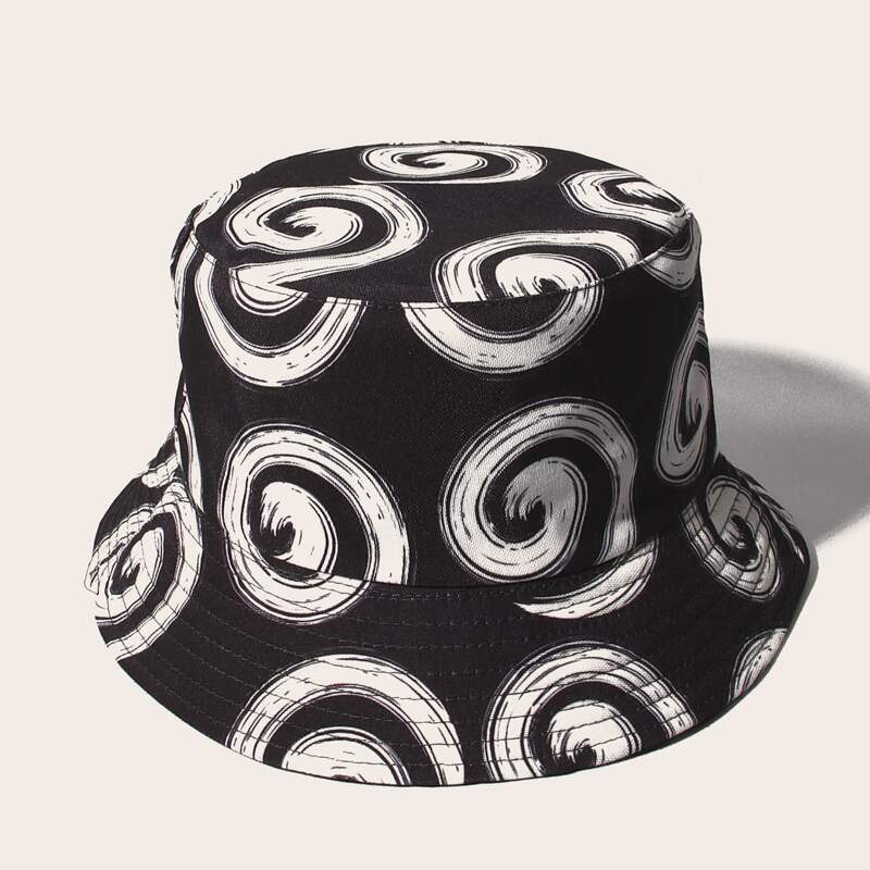 

Guys Graphic Bucket Hat, Black and white