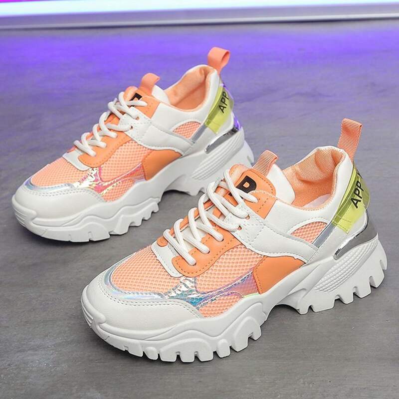 

Colorblock Mesh Chunky Sneakers, Multicolor