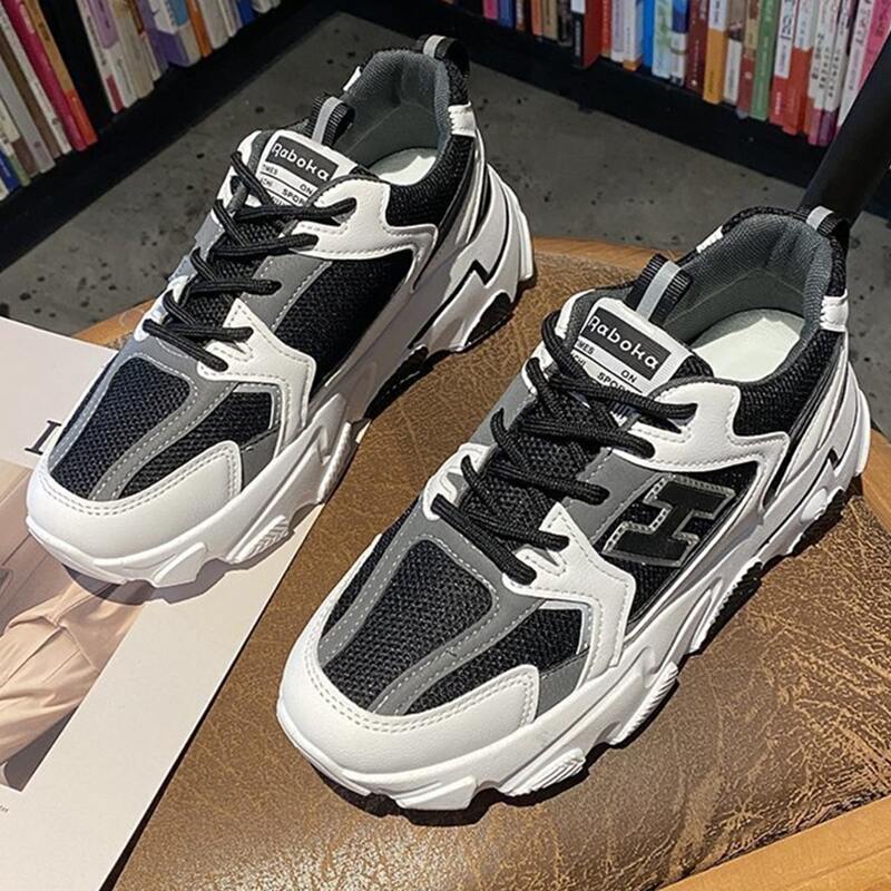 

Letter Lace-up Chunky Sneakers, Multicolor