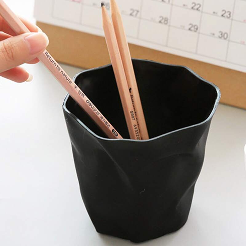 

1pc Irregular Pen Holder, Black
