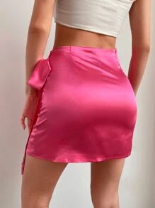 Faldas Envolvente Liso Rosa Fucsia Casual - Rosa Fucsia - Ver 2