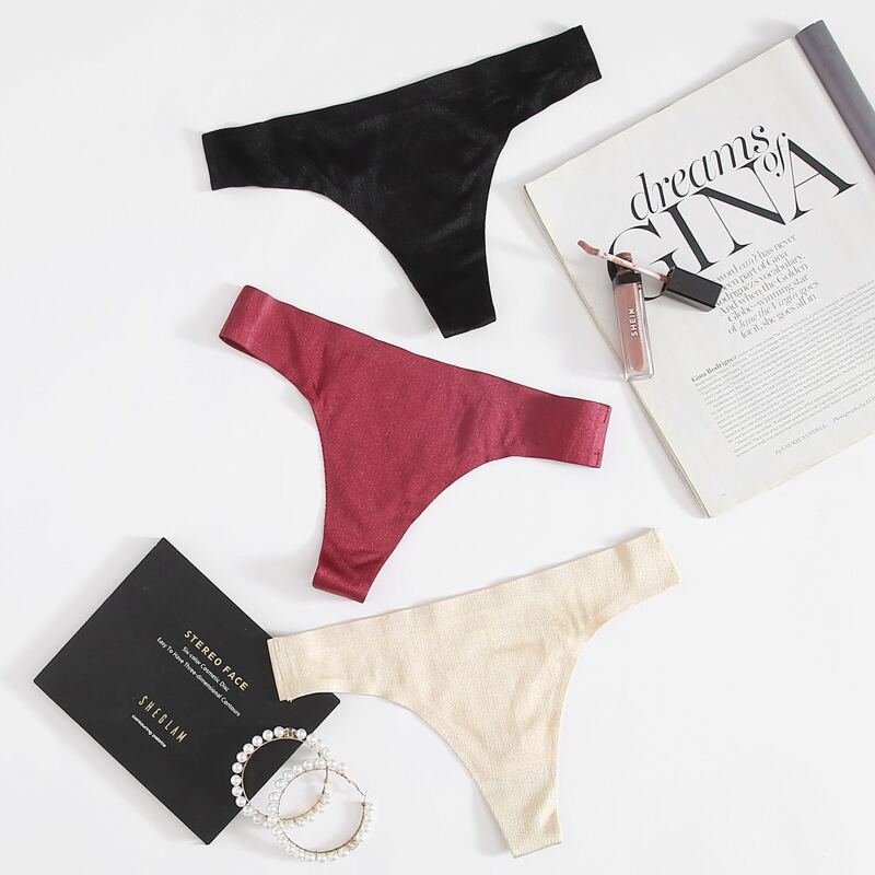 

3pack Plain Thong Set, Multicolor