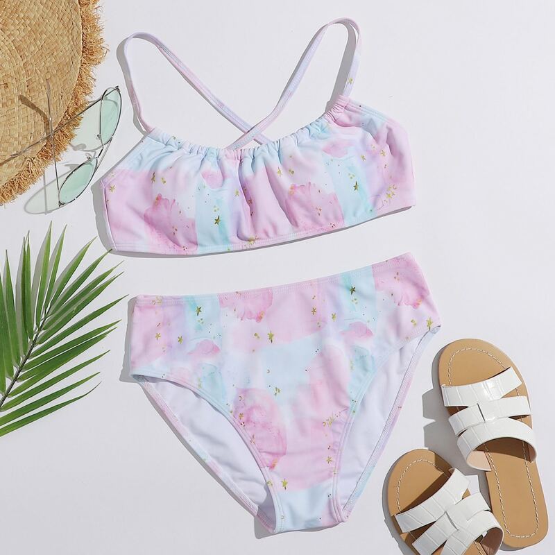 

Tie Dye High Waist Bikini Swimsuit, Multicolor