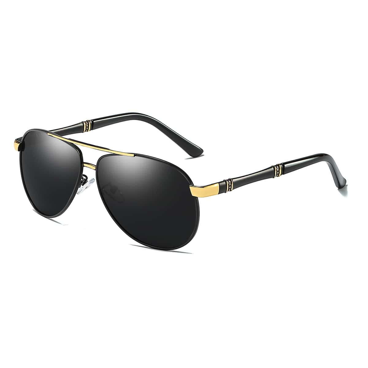 

Guys Metal Frame Polarized Sunglasses, Black
