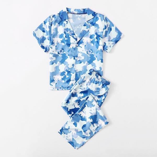 

Boys All Over Print Pants PJ Set, Multicolor