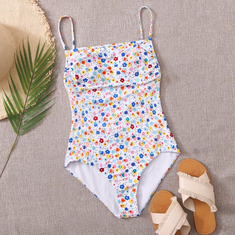 

Ditsy Floral Cami One Piece Swimsuit, White