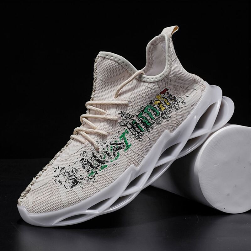

Guys Lace-up Decor Wide Fit Sneakers, Beige