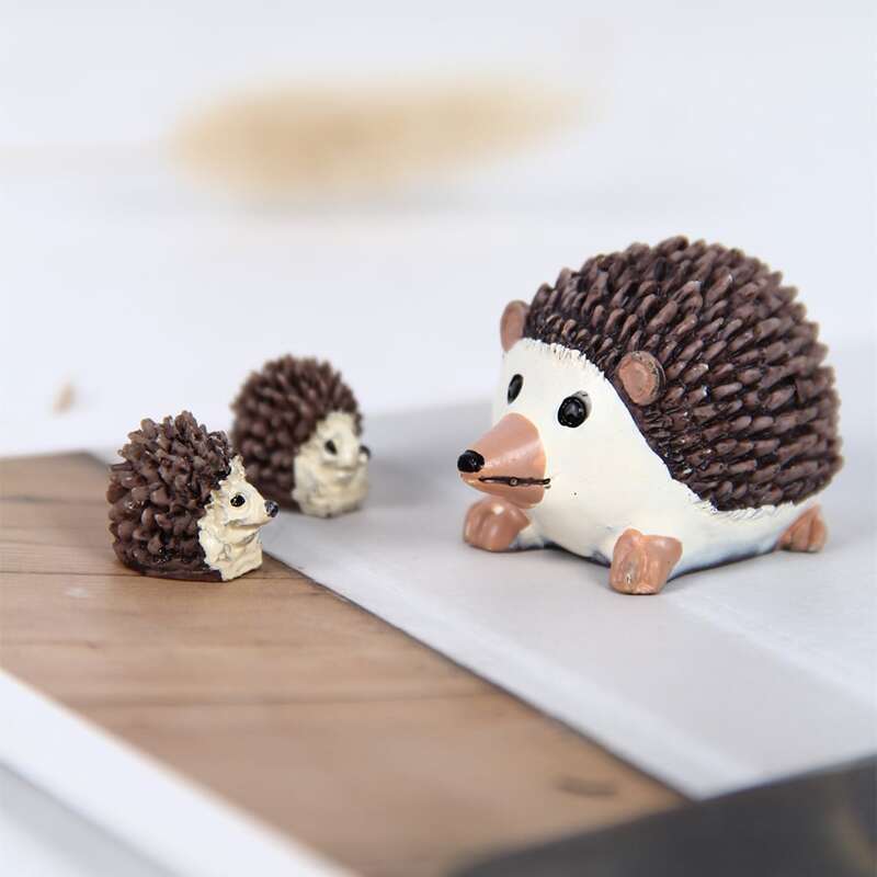 

3pcs Hedgehog Decorative Object, Multicolor