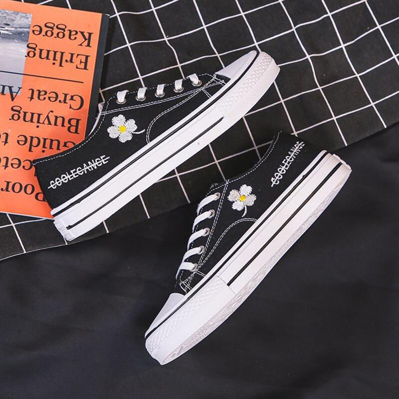 

Clover Lace-up Canvas Sneakers, Black