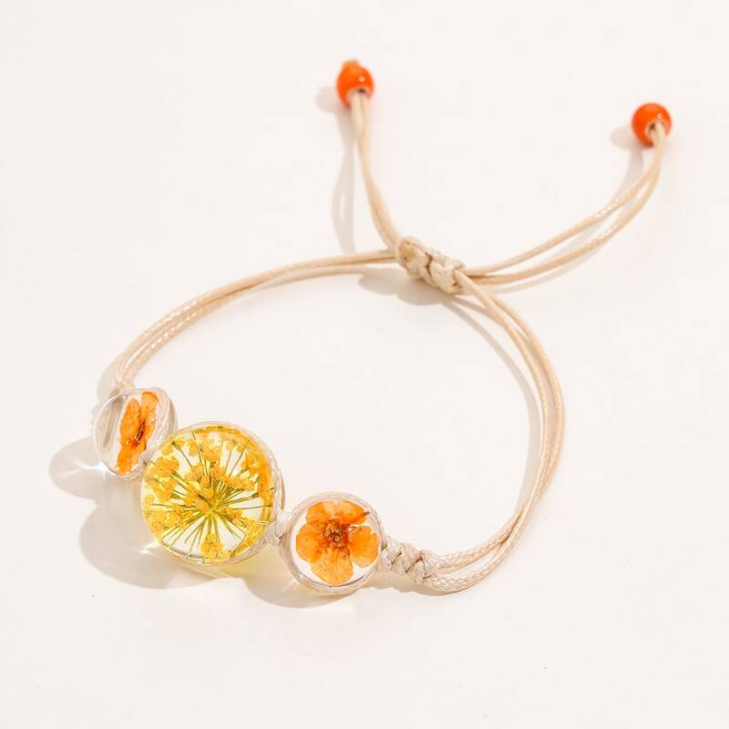 

Floral Crystal Ball Bracelet, Yellow