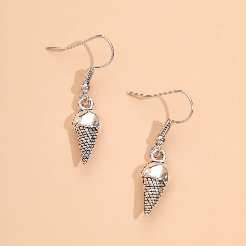 

Ice Cream Drop Earrings, Silver