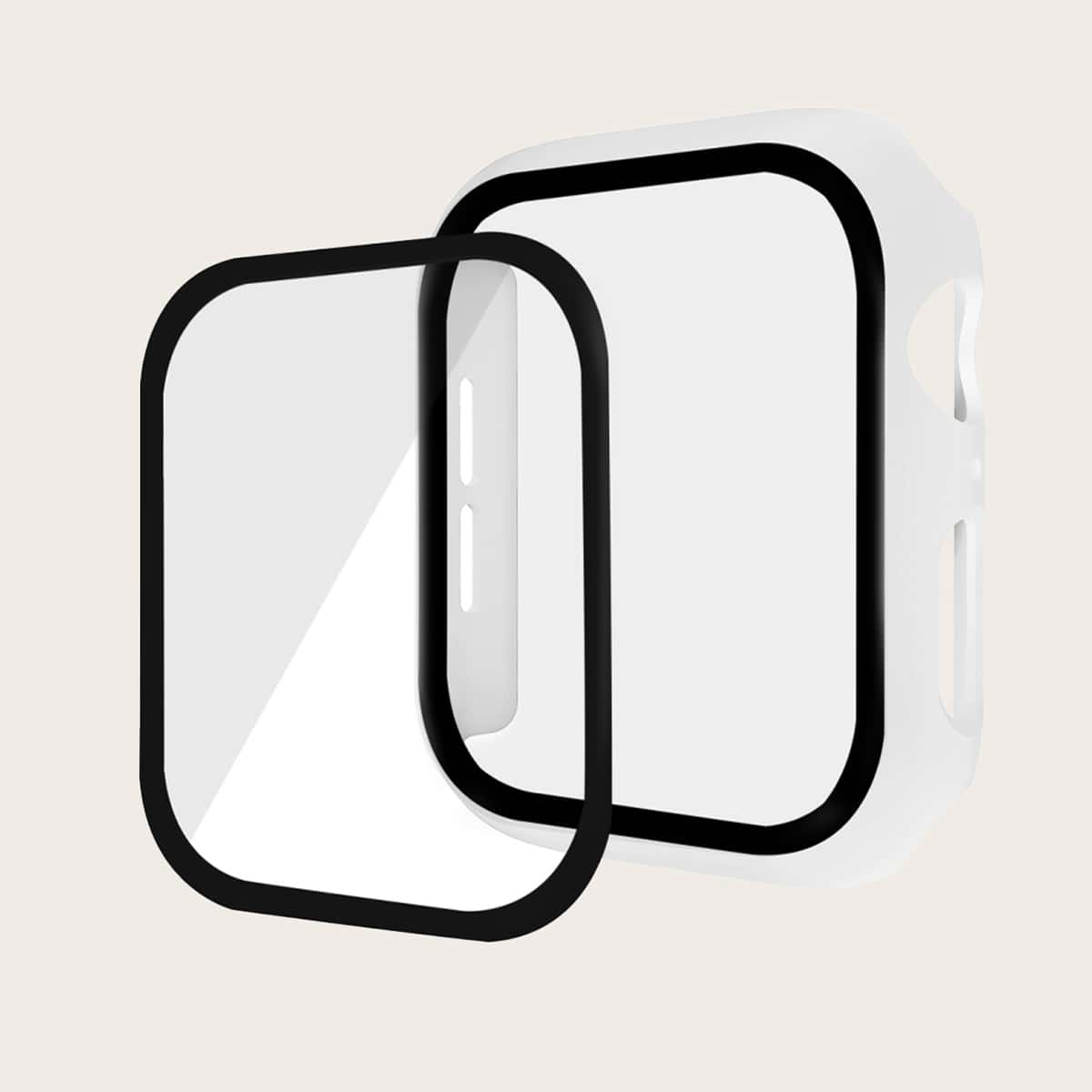 

1pc iWatch Case With 1pc Protection Film, White