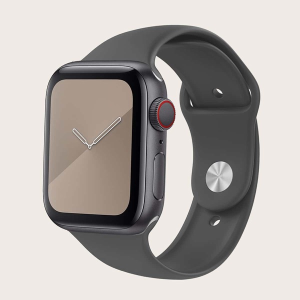

1pc Solid Silicone iWatch Band, Grey