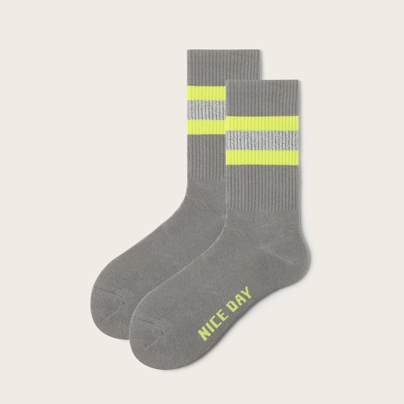 

Guys Fluorescent Reflective Socks, Grey