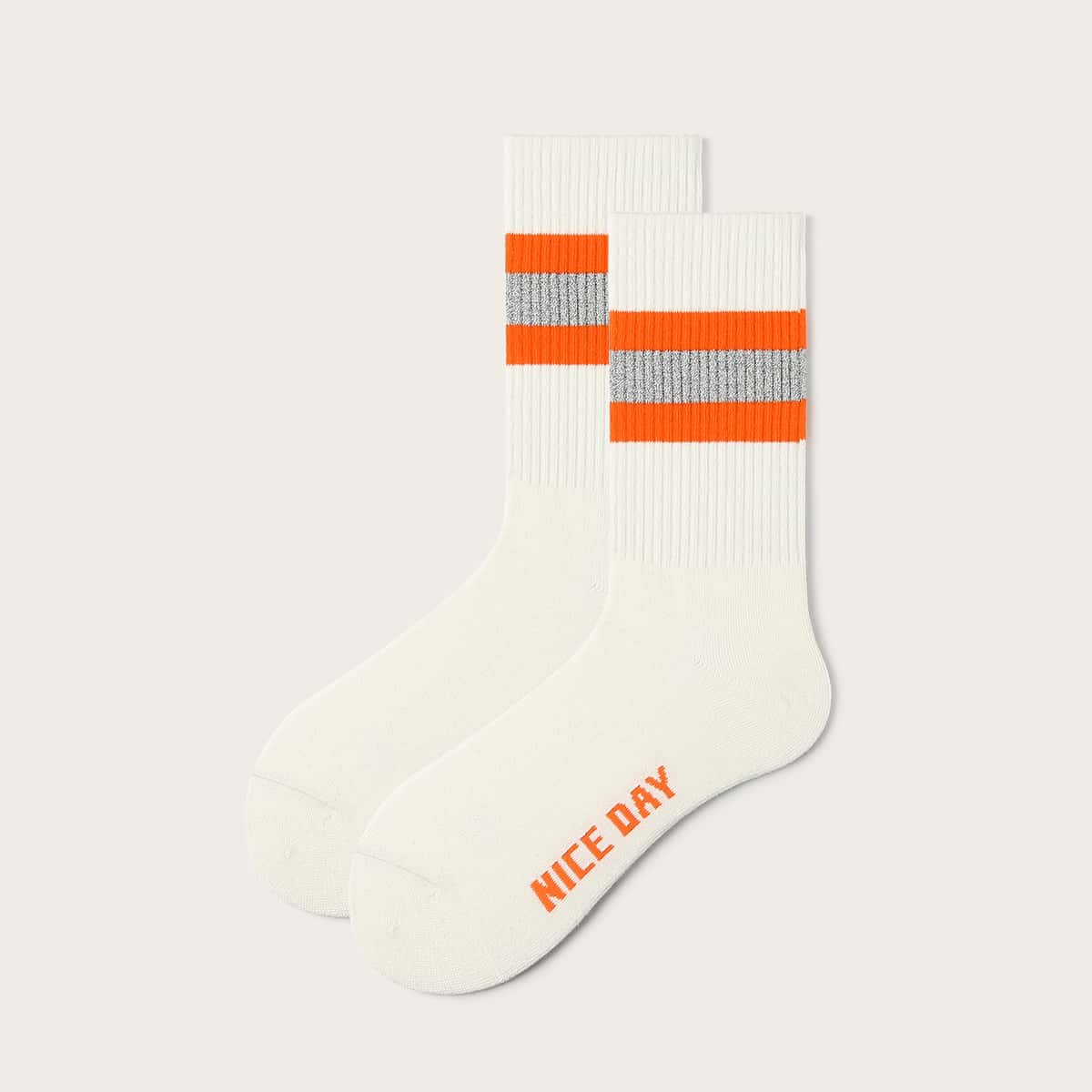 

Guys Fluorescent Reflective Socks, White