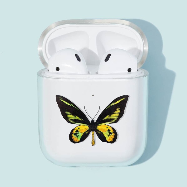 

1шт прозрачный чехол для AirPods с принтом бабочки