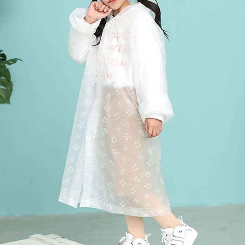 

1pc Kids Cartoon Graphic Raincoat, White