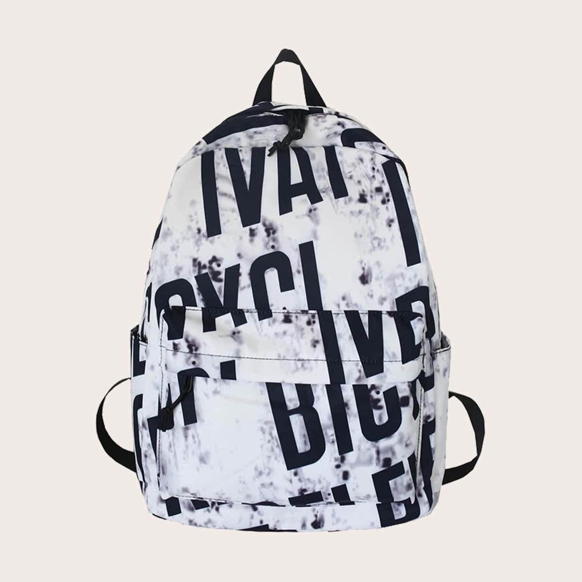 

Letter Graphic Backpack, White
