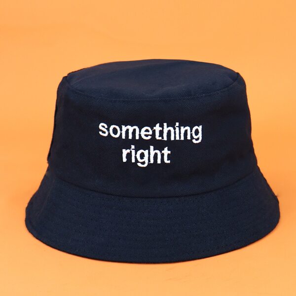 

Kids Letter Embroidered Bucket Hat, Black