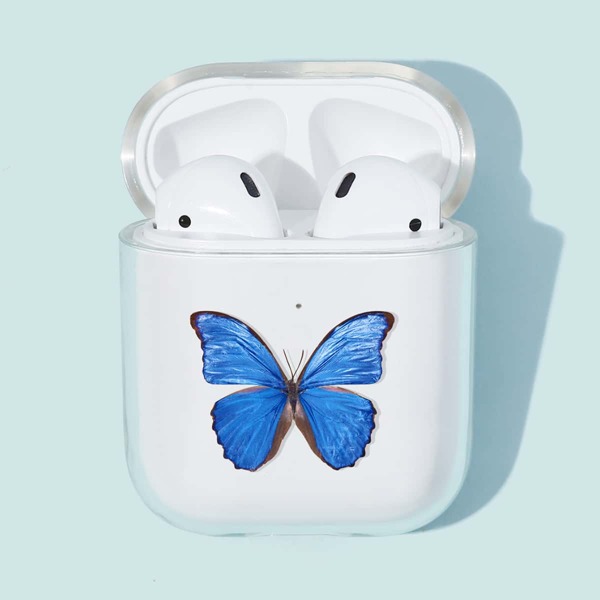 

1шт прозрачный чехол для AirPods с принтом бабочки