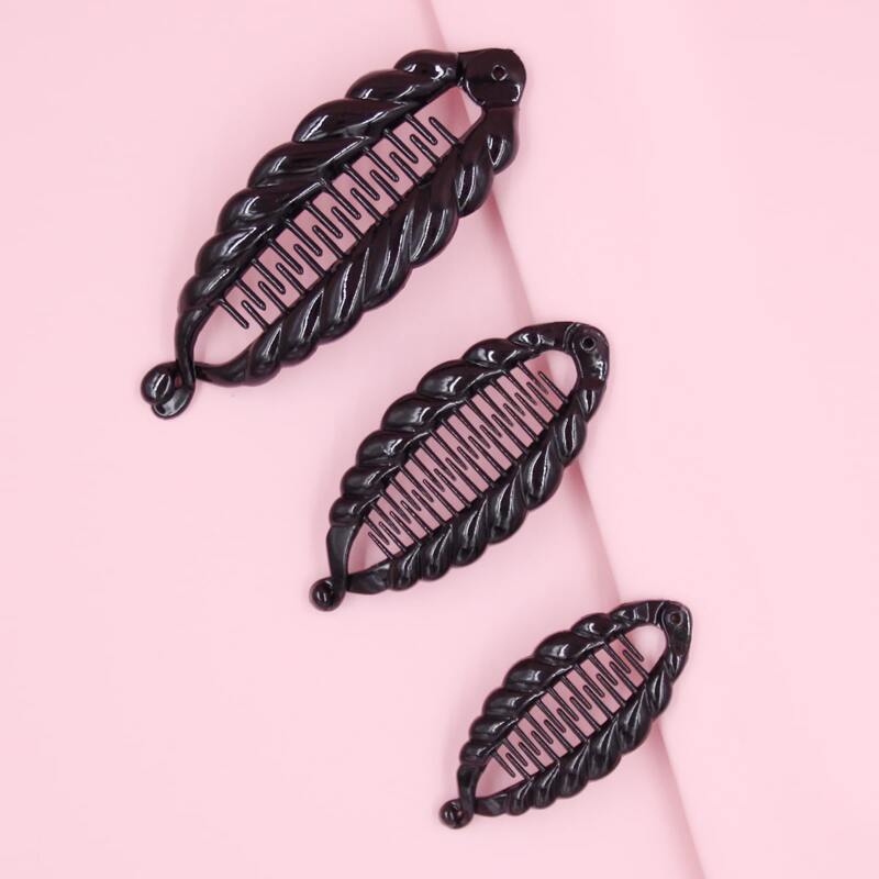 

3pcs Fish Design Hair Clip, Black