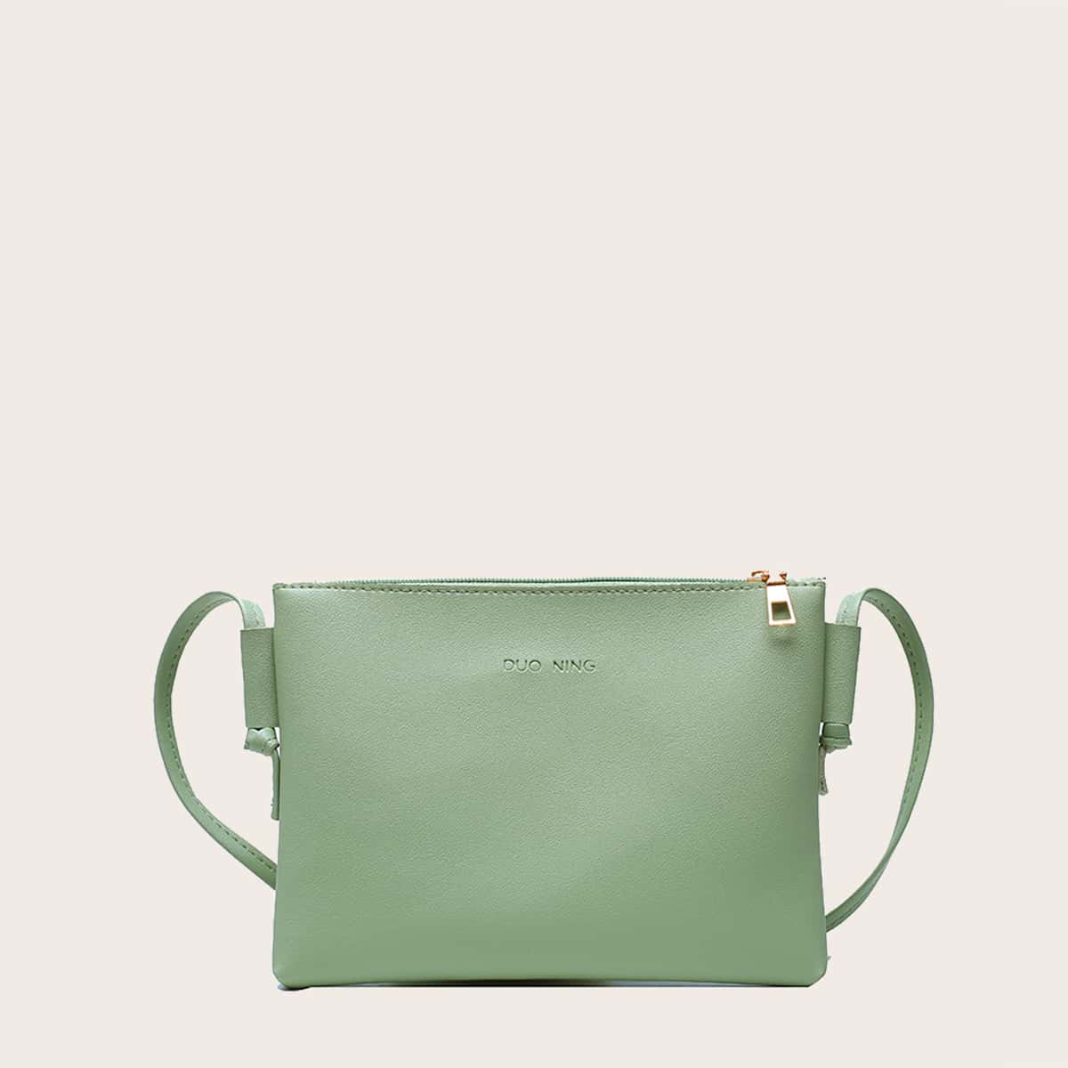 

Minimalist Zip Pocket Crossbody Bag, Green