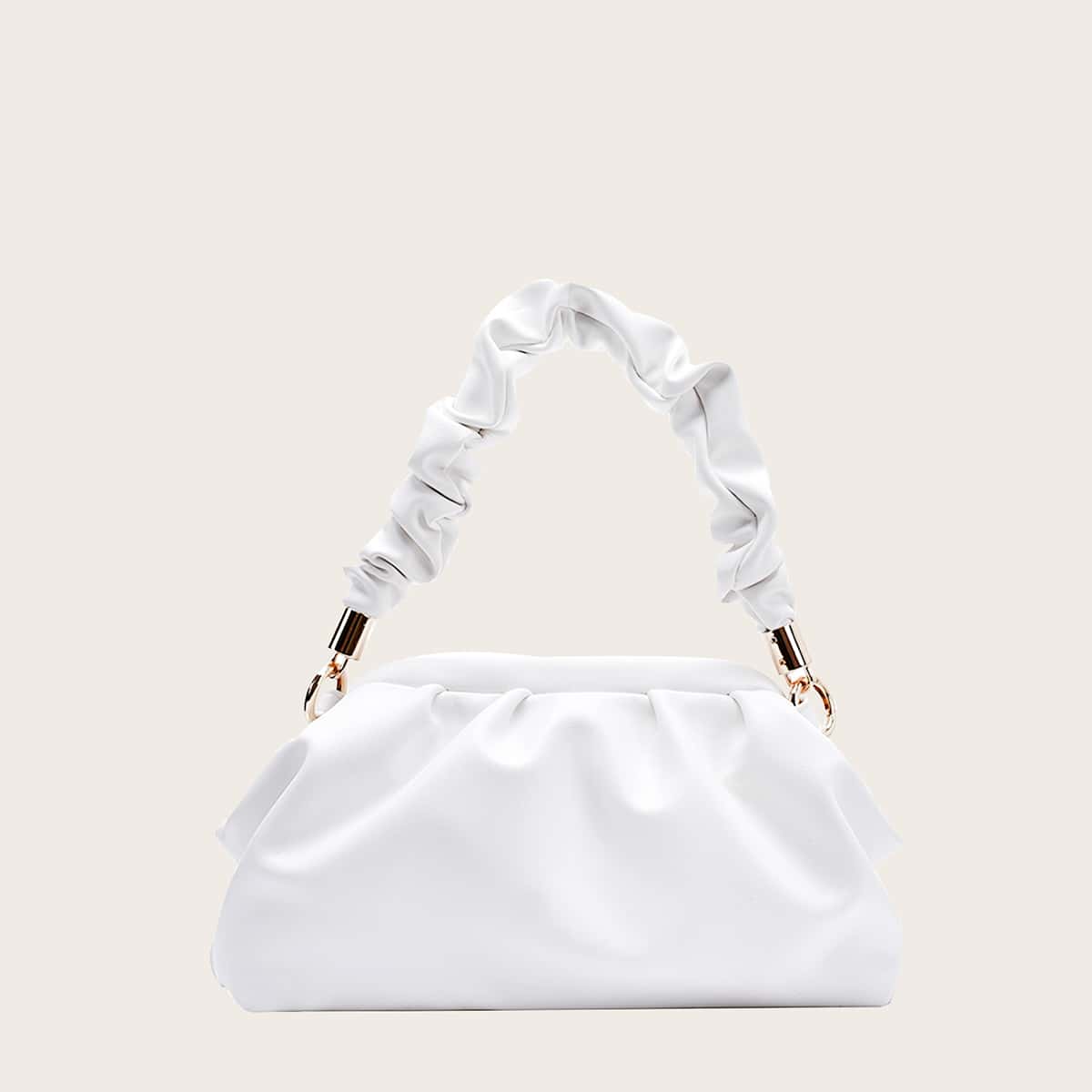 

Minimalist Ruched bag, White