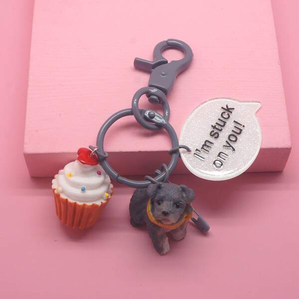 

Dog & Ice Cream Charm Keychain, Multicolor